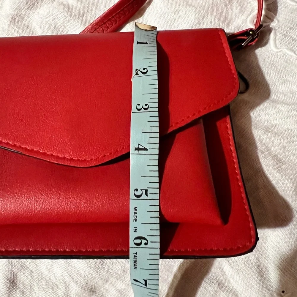 Cherry Red small purse faux leather long strap - Picture 5 of 5